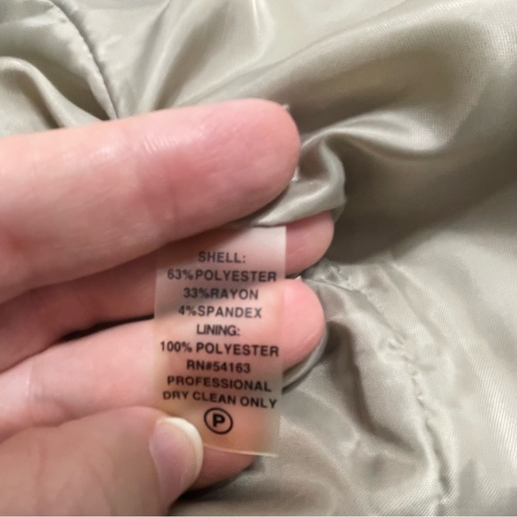 Calvin Klein Beige Button Down Belted Career Dress with Scarf Women's Size 14 - Picture 12 of 12